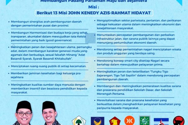 Misi Paslon Bupati Padang Pariaman