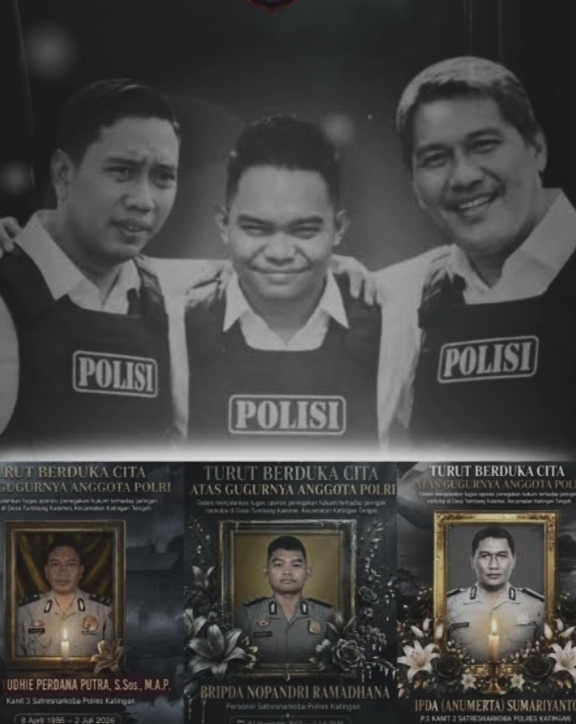 Polri Berduka, Tiga Personel Satresnarkoba Polres Katingan Gugur Saat Bertugas Berantas Narkotika